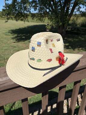 Bailey U-Rollit Straw Cowboy Hat With Souvenir Pins